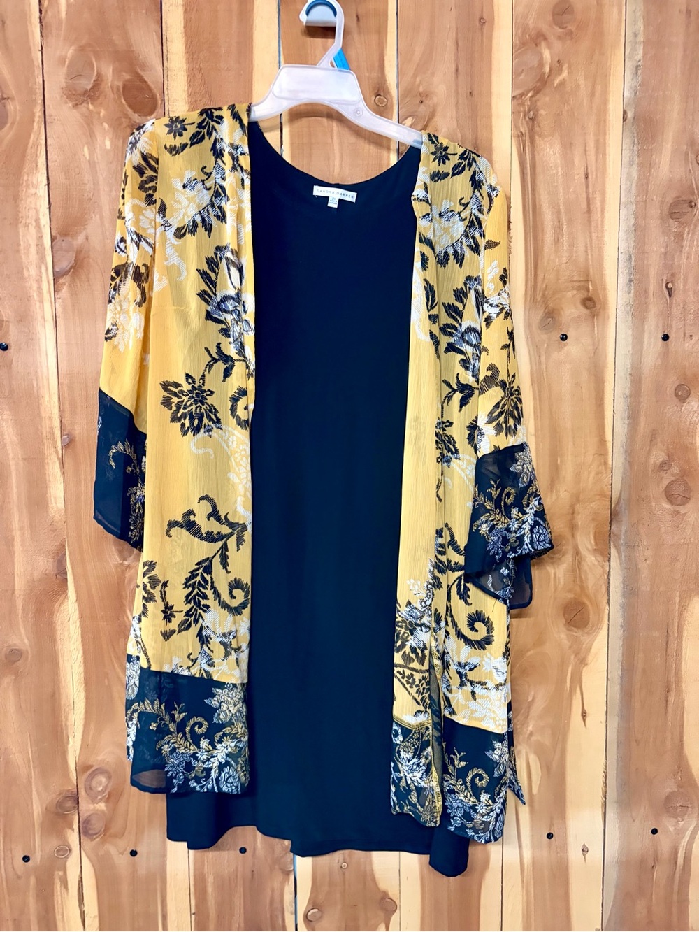 Dress With Attached Sheer Cardigan
